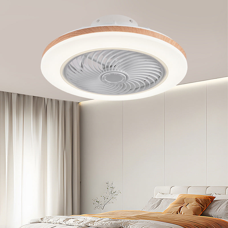 Minimalist Geometric Wood LED Ceiling Fan Light