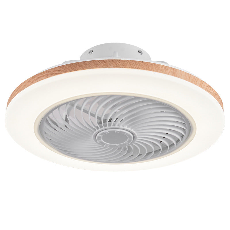 Minimalist Geometric Wood LED Ceiling Fan Light