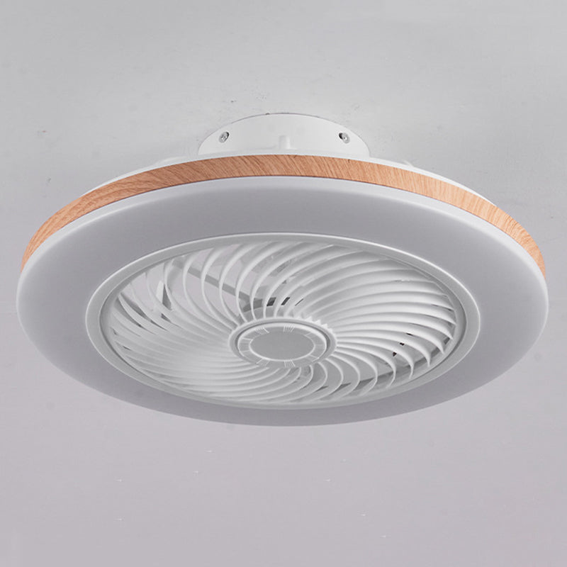 Minimalist Geometric Wood LED Ceiling Fan Light