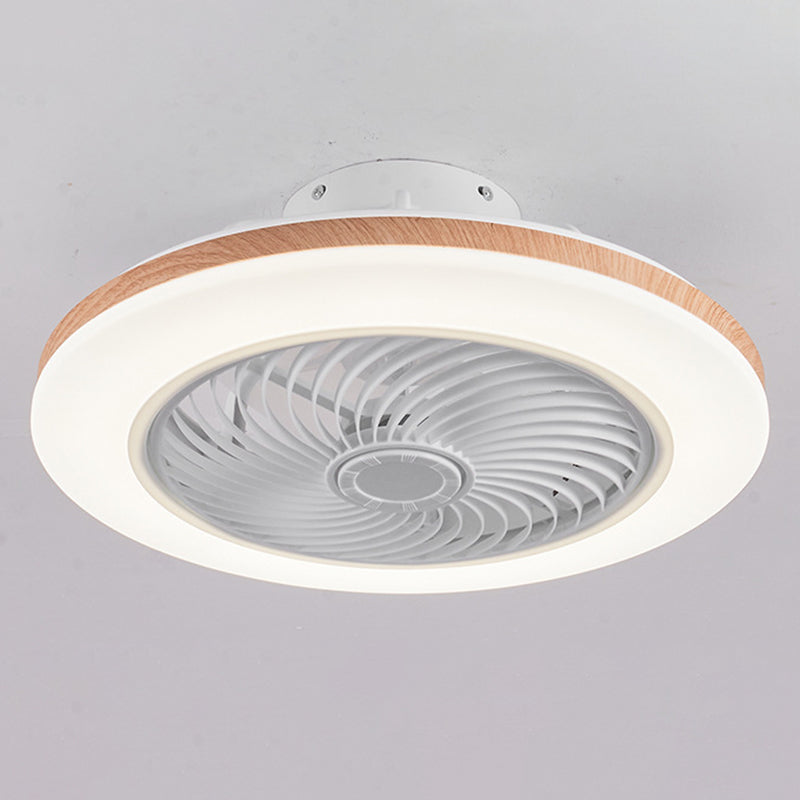 Minimalist Geometric Wood LED Ceiling Fan Light