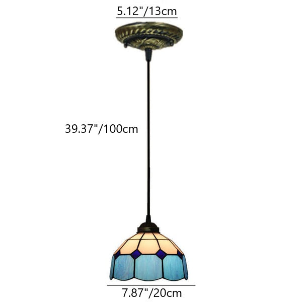 Tiffany Traditional Round Glass Pendant Light