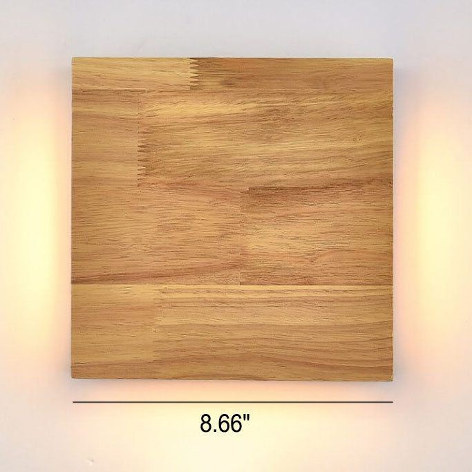 Wabi-Sabi Rectangular Wood LED Wall Sconce