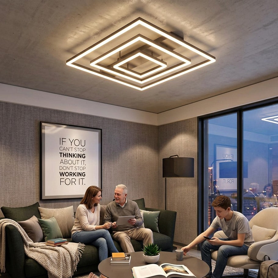 Finish Minimalist Rectangular LED Flush Mount Ceiling Light