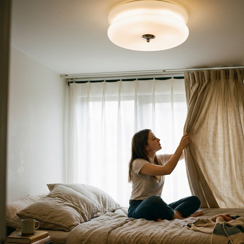 Minimalist Round Glass LED Flush Mount Ceiling Light