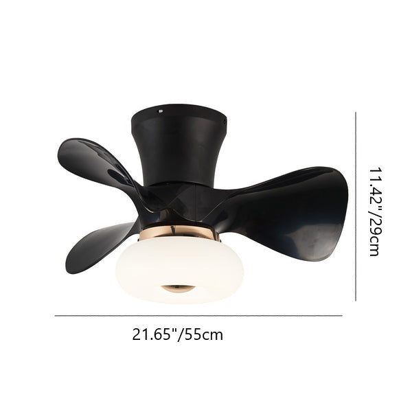 Contemporary Metal LED Ceiling Fan Light
