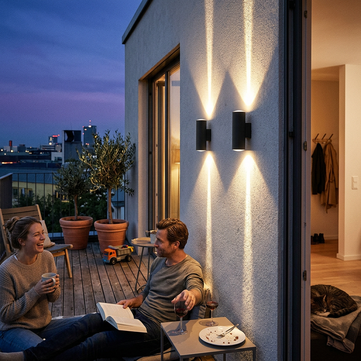 Modern Minimalist Aluminum Hardware Rectangular LED Outdoor Wall Sconce Lamp for Outdoor Patio