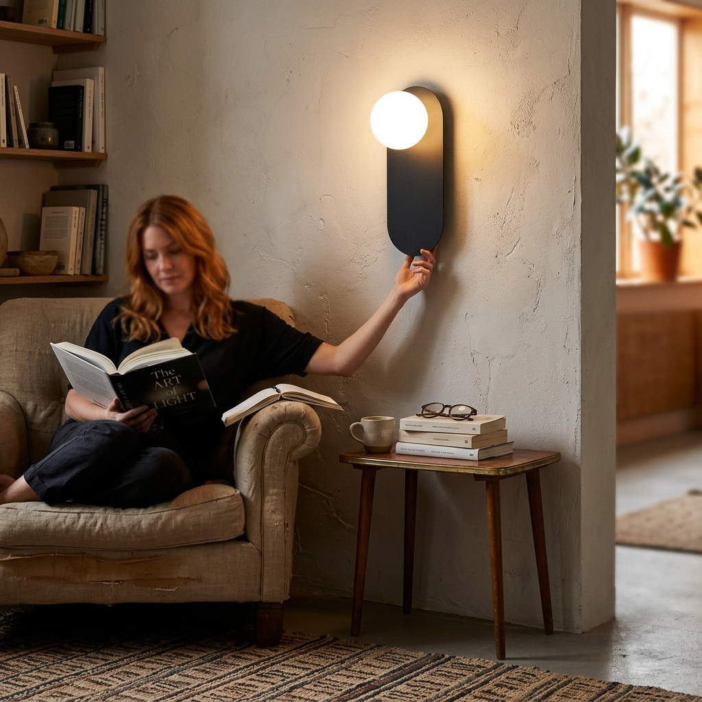 Nordic Minimalist Glass Ring Base 1-Light Wall Sconce Lamp