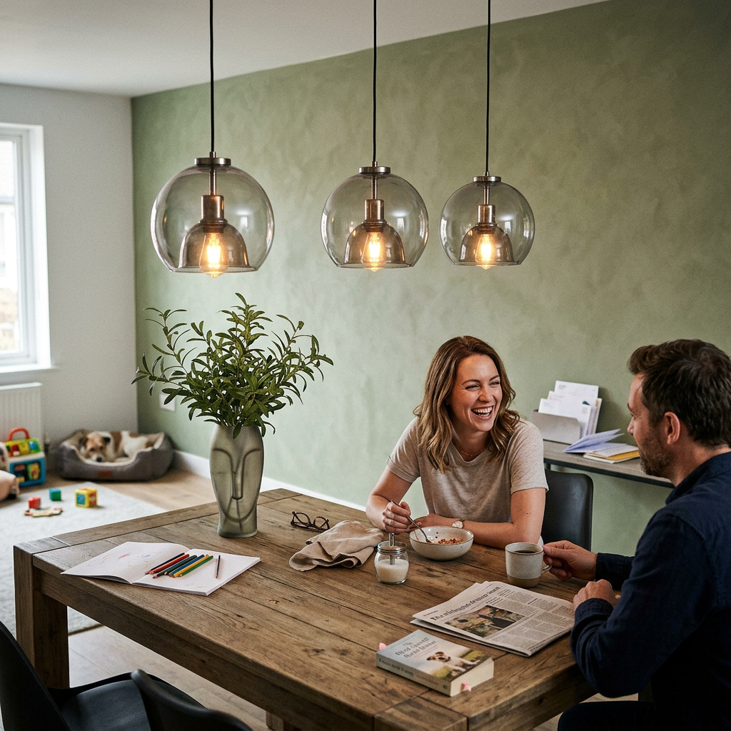 Minimalist Smoke Gray 1-Light Hand-Blown Glass Dome Pendant Light