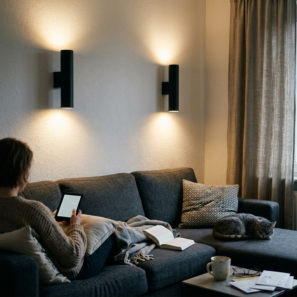Modern Minimalist Round Aluminum Cylindrical 2-Light Wall Sconce Lamp For Bedroom
