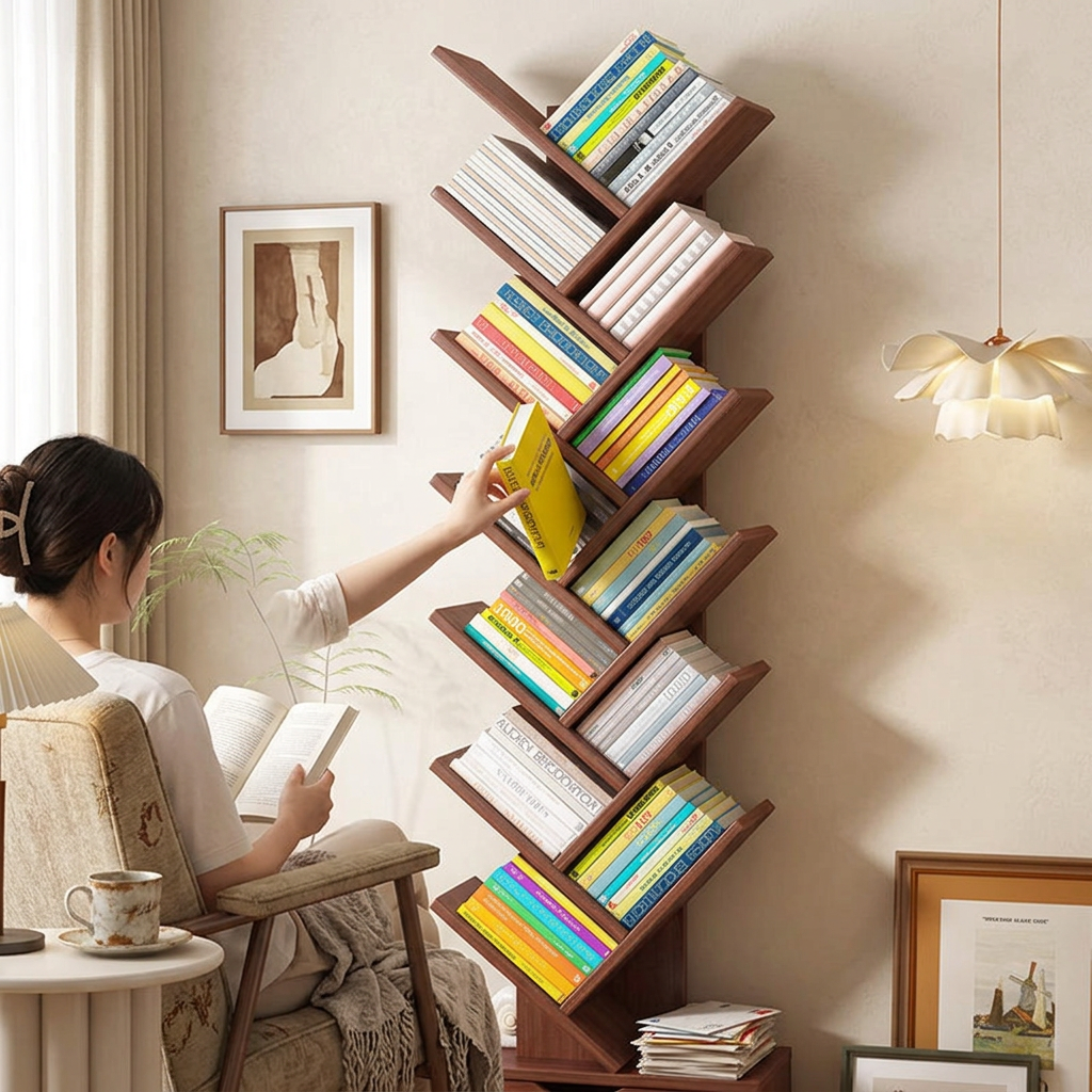 Contemporary Creative Rectangular Eco-Friendly Board Bookshelves