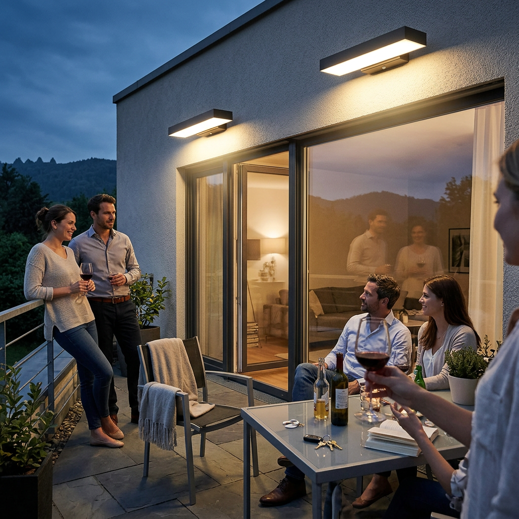 Modern Minimalist Rectangular Flat LED Sensor Outdoor Wall Sconce Lamp