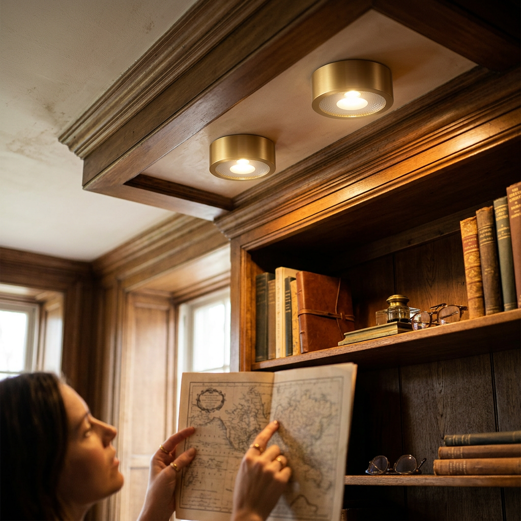 Modern Luxury Round Copper Ultra-thin LED Flush Mount Light