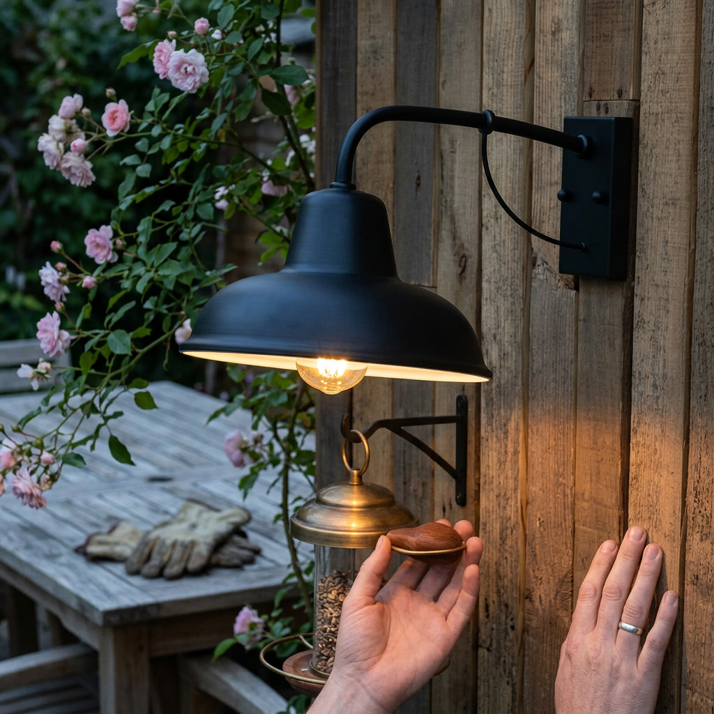 Vintage Iron Barn Waterproof Outdoor 1-Light Wall Sconce Lamp