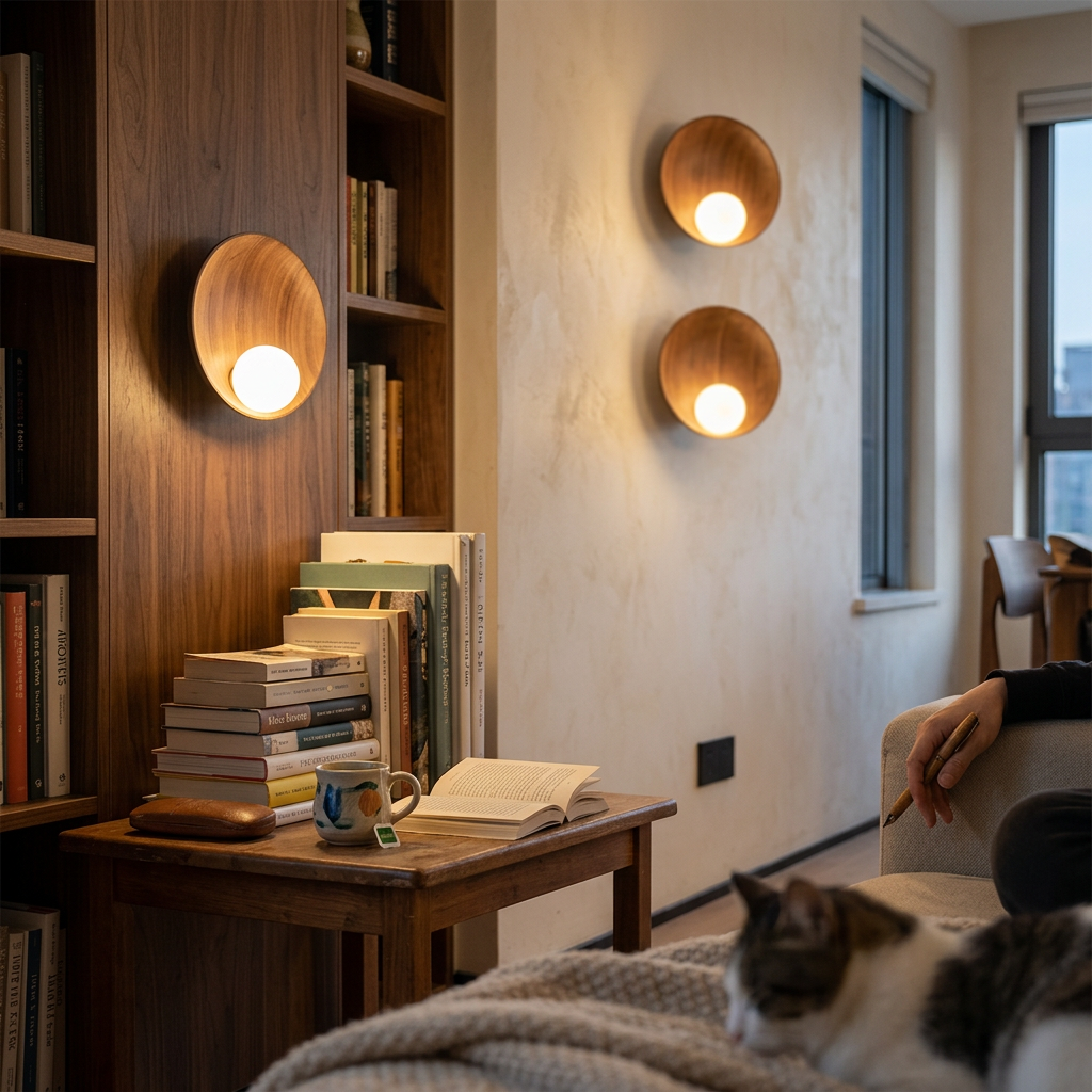 Modern Minimalist Round Iron Resin 1-Light Wall Sconce Lamp