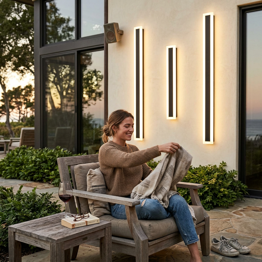 Minimalistic Elongated Bar Shaped 1-Light LED Acrylic Outdoor Waterproof Wall Light