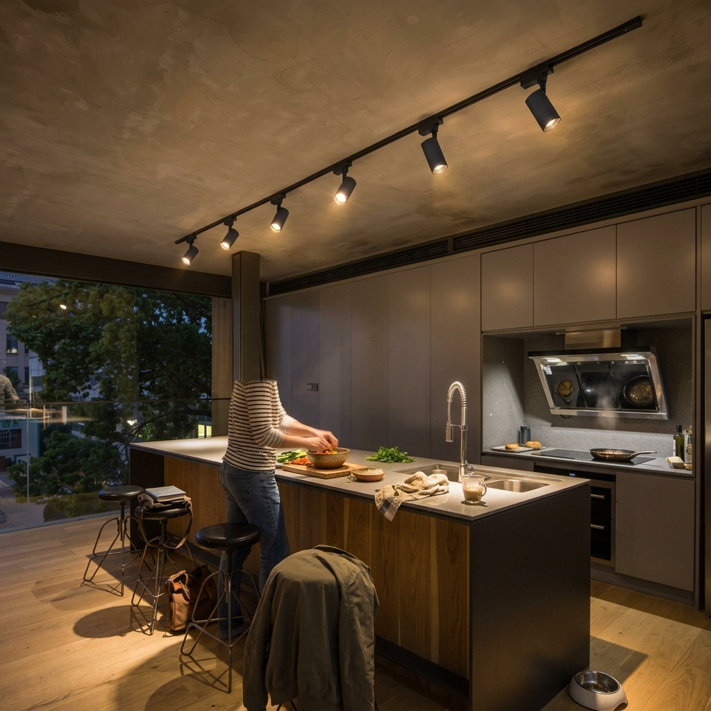 Modern Minimalist Adjustable Dimmable Spotlight Tubular Track Lighting LED Flush Mount