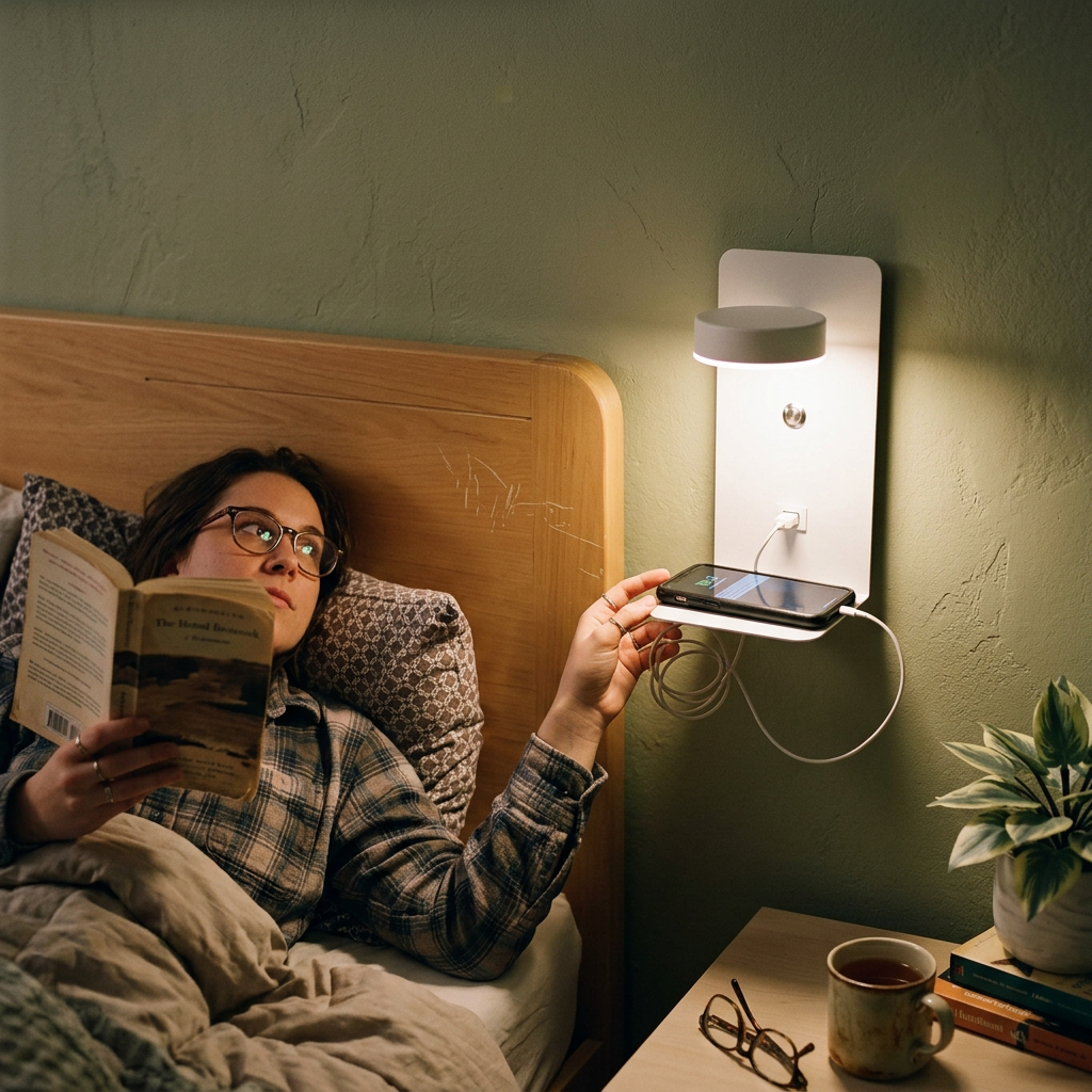 Modern Iron Square LED USB Rechargeable Wall Sconce Lamp