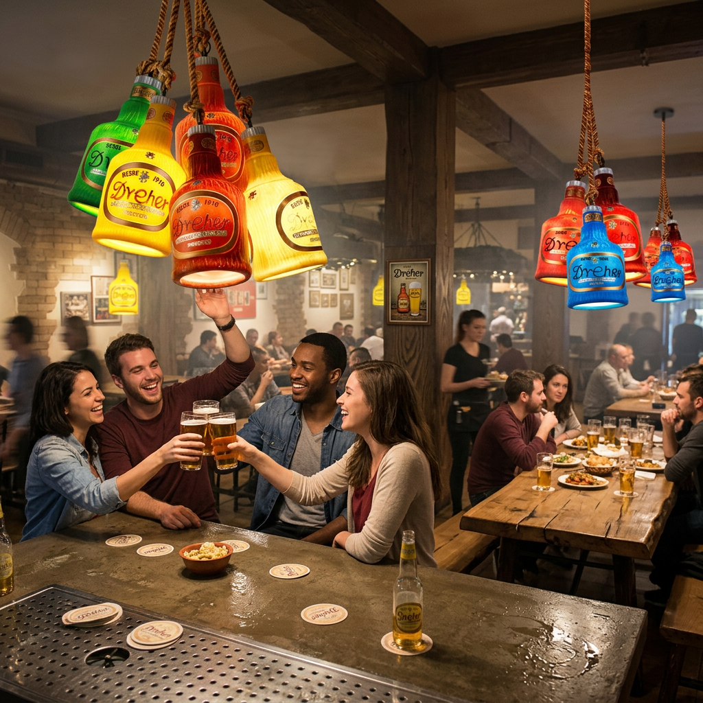 Contemporary Industrial Colorful Bottle Resin 1-Light Pendant Light