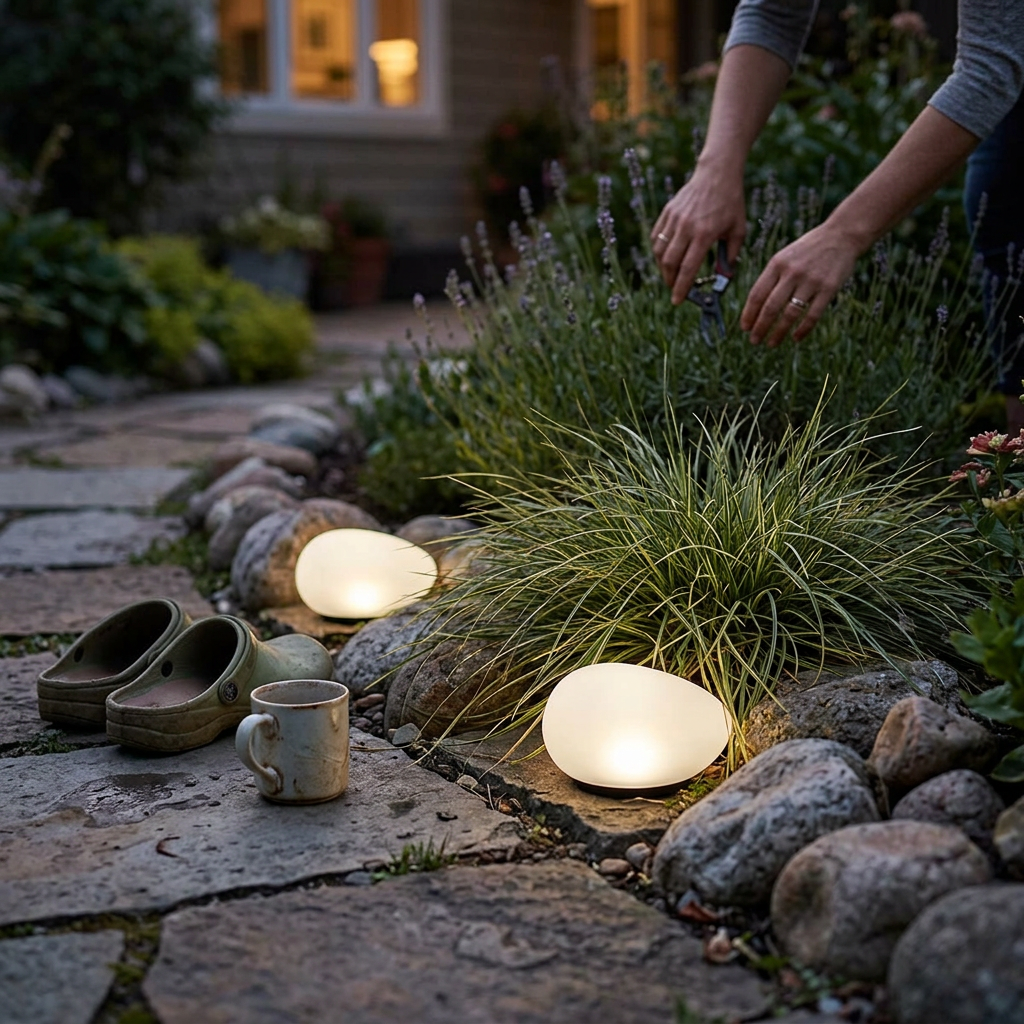 Solar Pebble ABS Sandblasted Glass LED Outdoor Landscape Light
