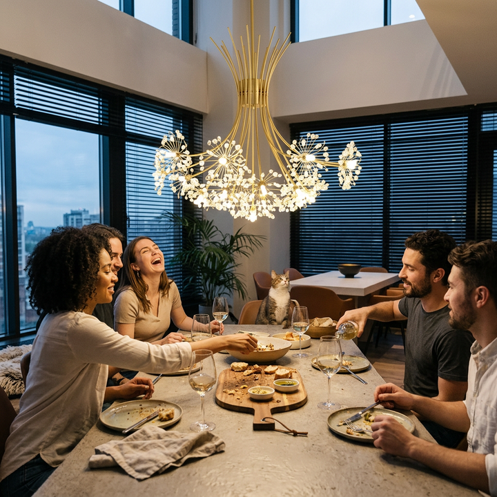 Crystal 13-19 Light Dandelion Shade Chandeliers