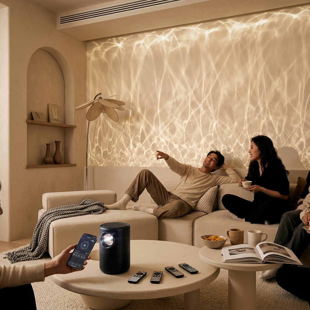 Modern LED Wall Wash Light Flowing Water Ripple 3D Aurora Visual for Bedroom or Lounge