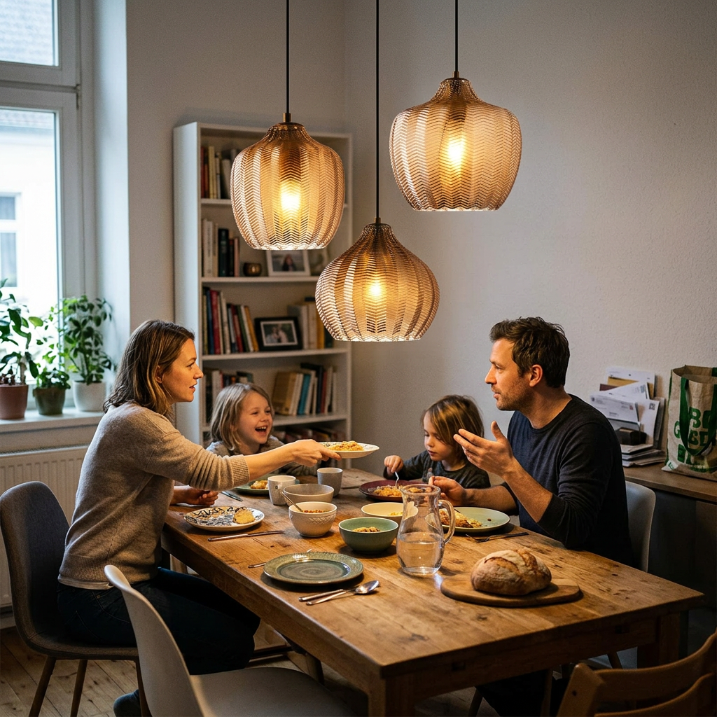 Nordic Textured Wavy Glass 1-Light Barrel Pendant Light