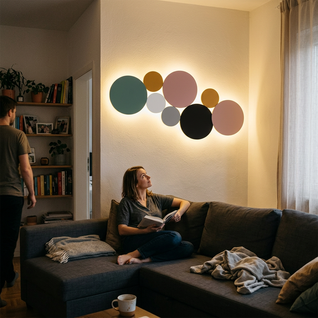 Modern Minimalist Colorful Round Iron LED Wall Sconce Lamp