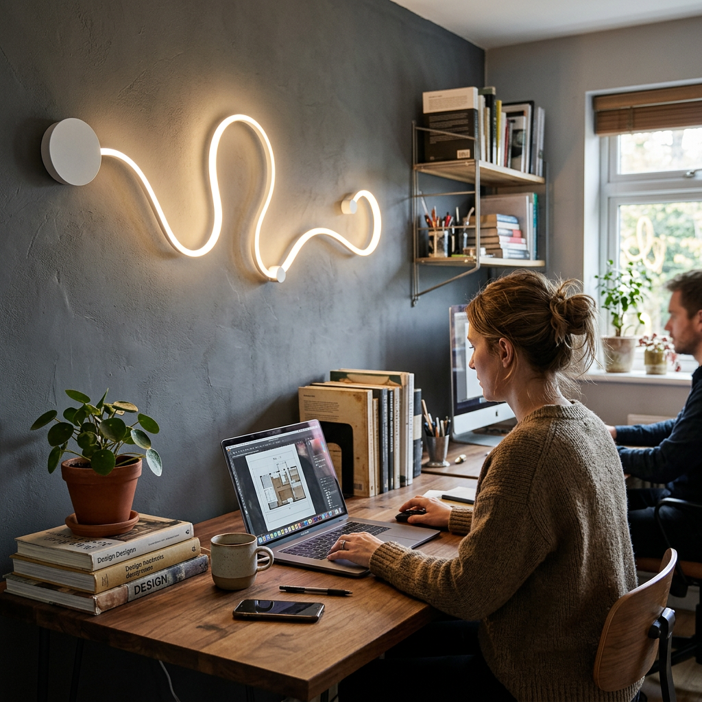 Modern Long Aluminum Snake Shaped 1-Light Curved LED Wall Sconce Lamp