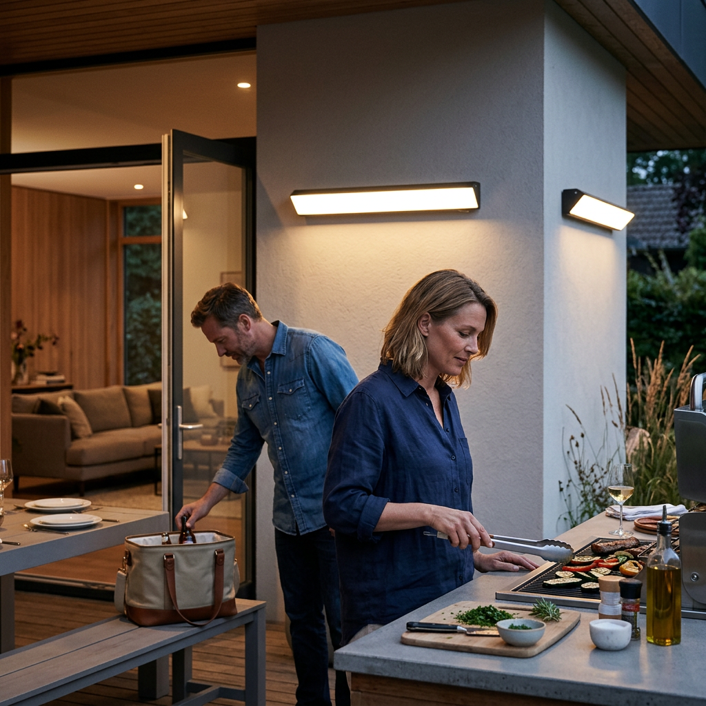 Modern Minimalist Outdoor Long Bar Aluminum Waterproof LED Wall Sconce Lamp