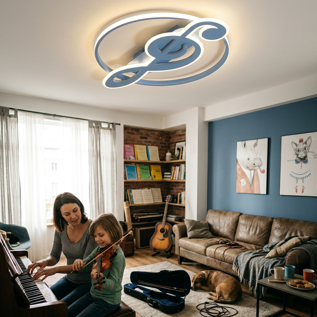 Nordic Creative Music Notes Design LED Flush Mount Ceiling Light