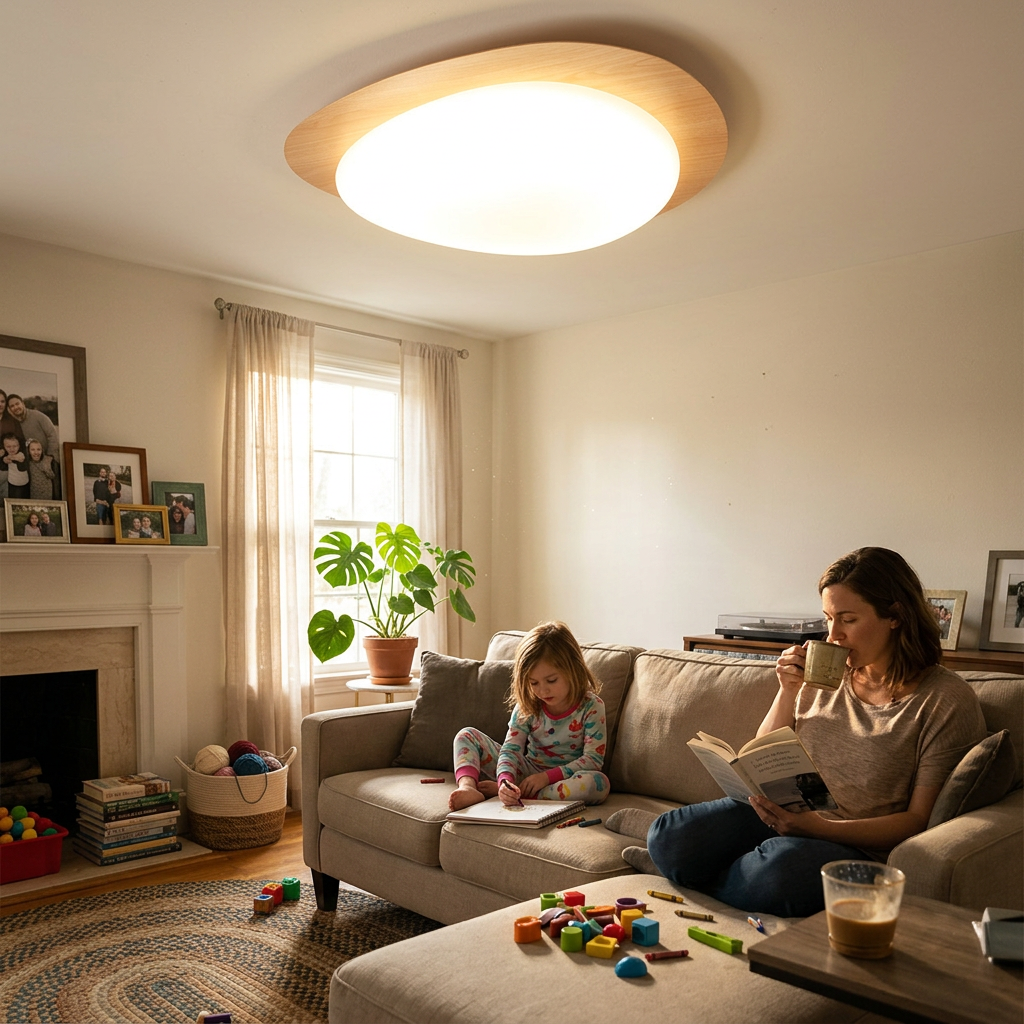 Contemporary Scandinavian Pebble Shape Iron Acrylic LED Flush Mount Ceiling Light For Bedroom