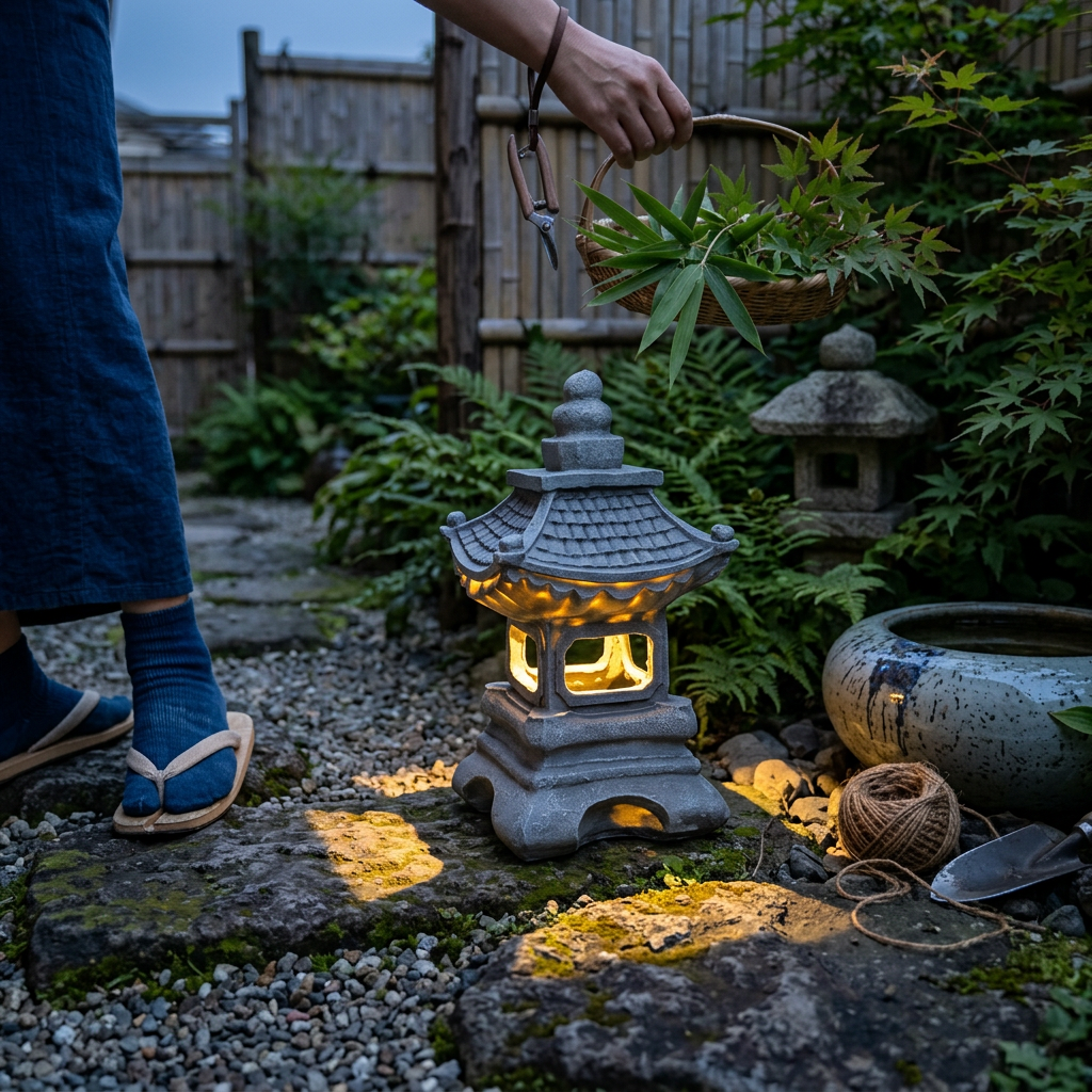 Japanese Zen Solar Waterproof Pagoda Stone LED Outdoor Garden Decoration Landscape Light