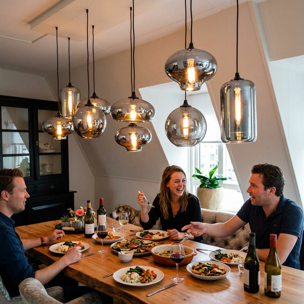 Modern Smoke Gray Glass 1-Light LED Pendant Light