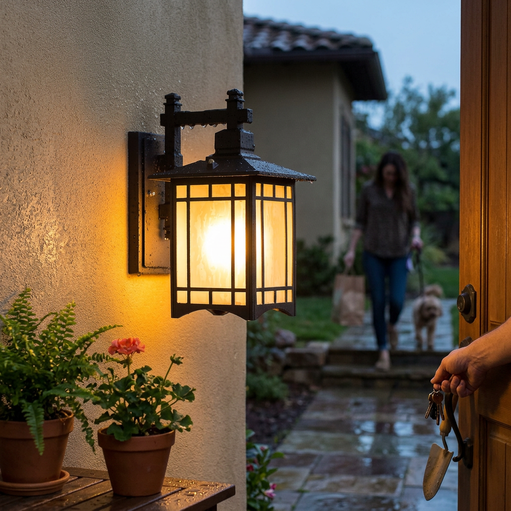 Modern Waterproof Solar Aluminum Chinese Pavilion Shape 1-Light Wall Sconce Lamp