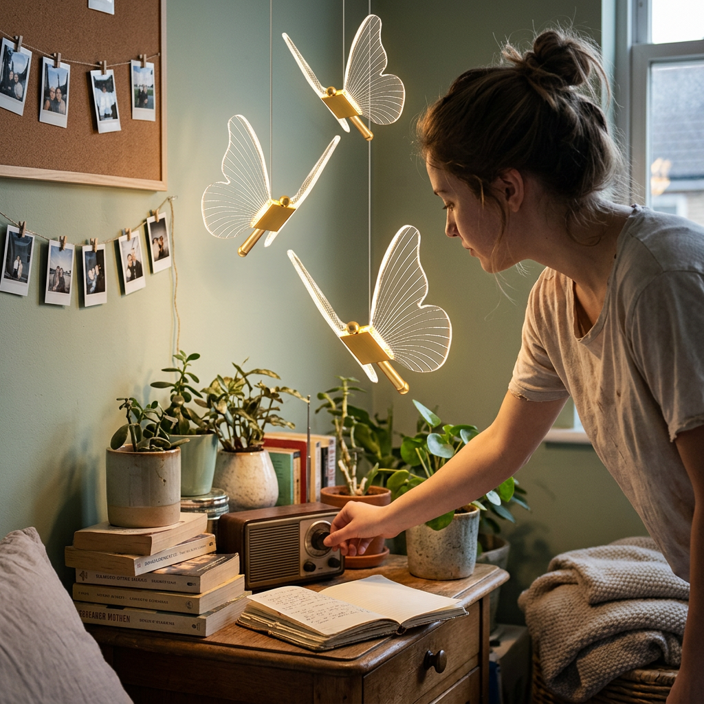 Minimalist Acrylic Butterfly LED Pendant Light