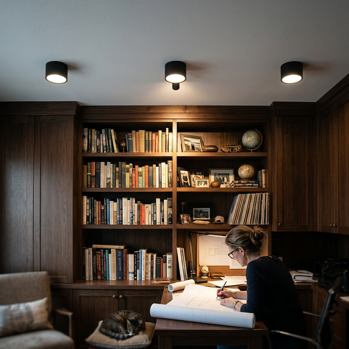 Modern Minimalist Cylinder Aluminum Acrylic LED Flush Mount Ceiling Light For Hallways
