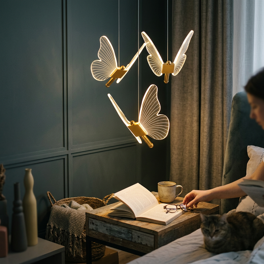 Minimalist Acrylic Butterfly LED Pendant Light