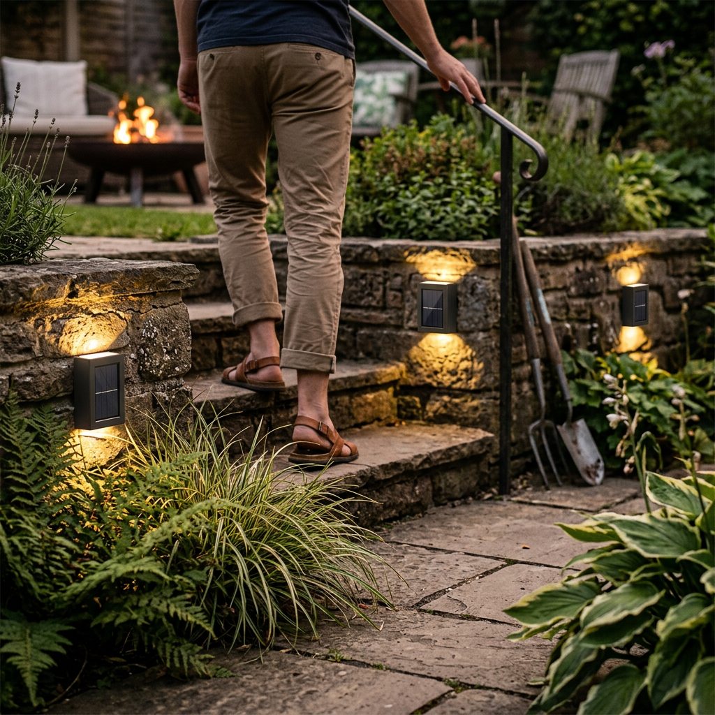 Solar Square Up and Down Lighted LED Outdoor Waterproof Garden Wall Sconce Lamp