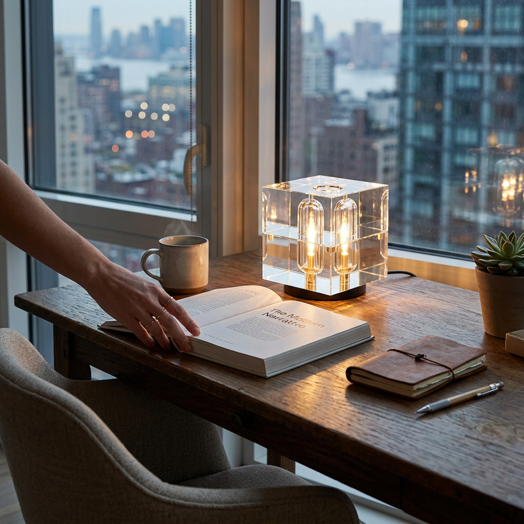 Modern Crystal Stereo Geometric Design 1-Light Table Lamp