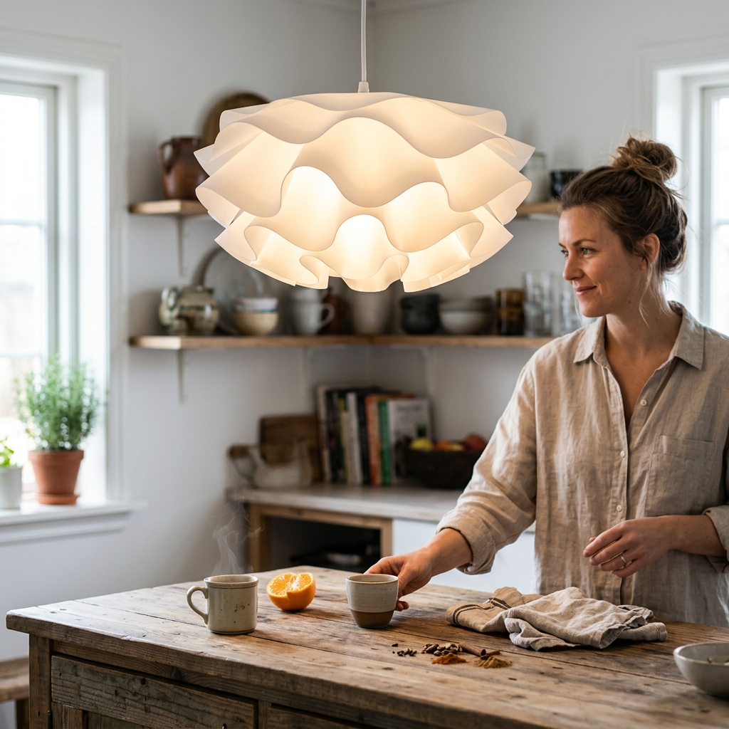 Modern Minimalist Iron Acrylic Floral Petal 1-Light Pendant Light for Living Room