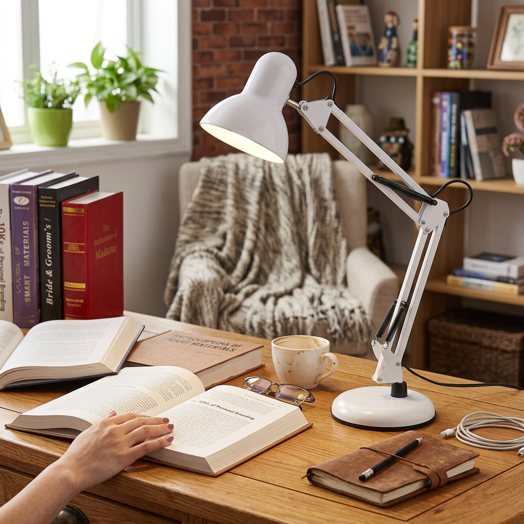 Contemporary Nordic Adjustable Lamp Arm Iron Round 1-Light Table Lamp