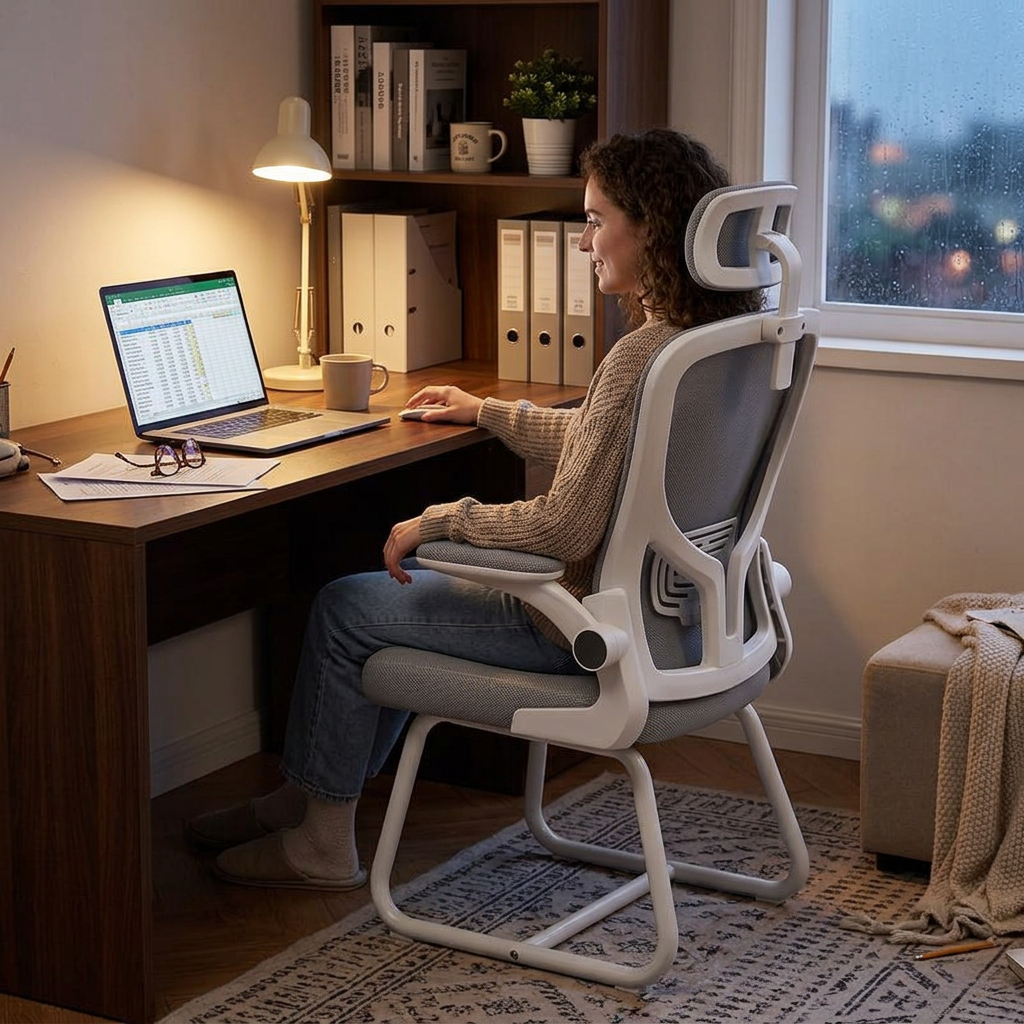 Modern Minimalist Ergonomic Design Metal PP Mesh Fabric Desk Chair