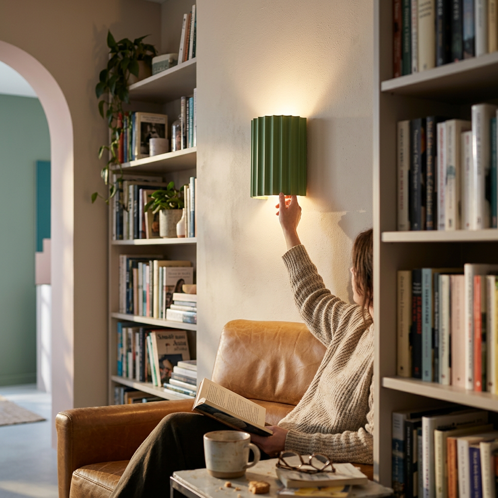 Macaron Resin Striped Half Cylinder 1-Light Wall Sconce Lamp