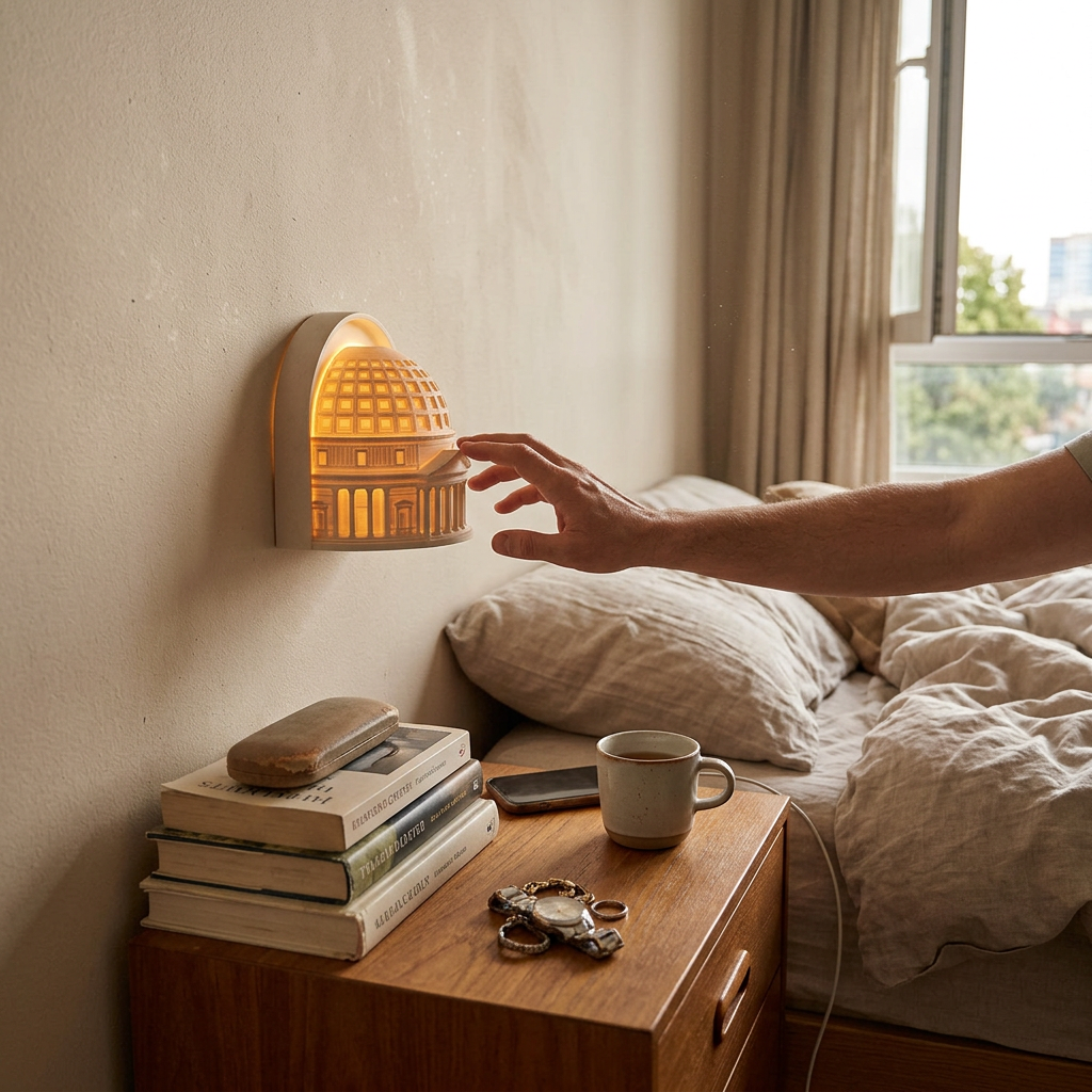 Contemporary Simplicity Pantheon Plaster Sensor LED Recessed Wall Sconce Lamp
