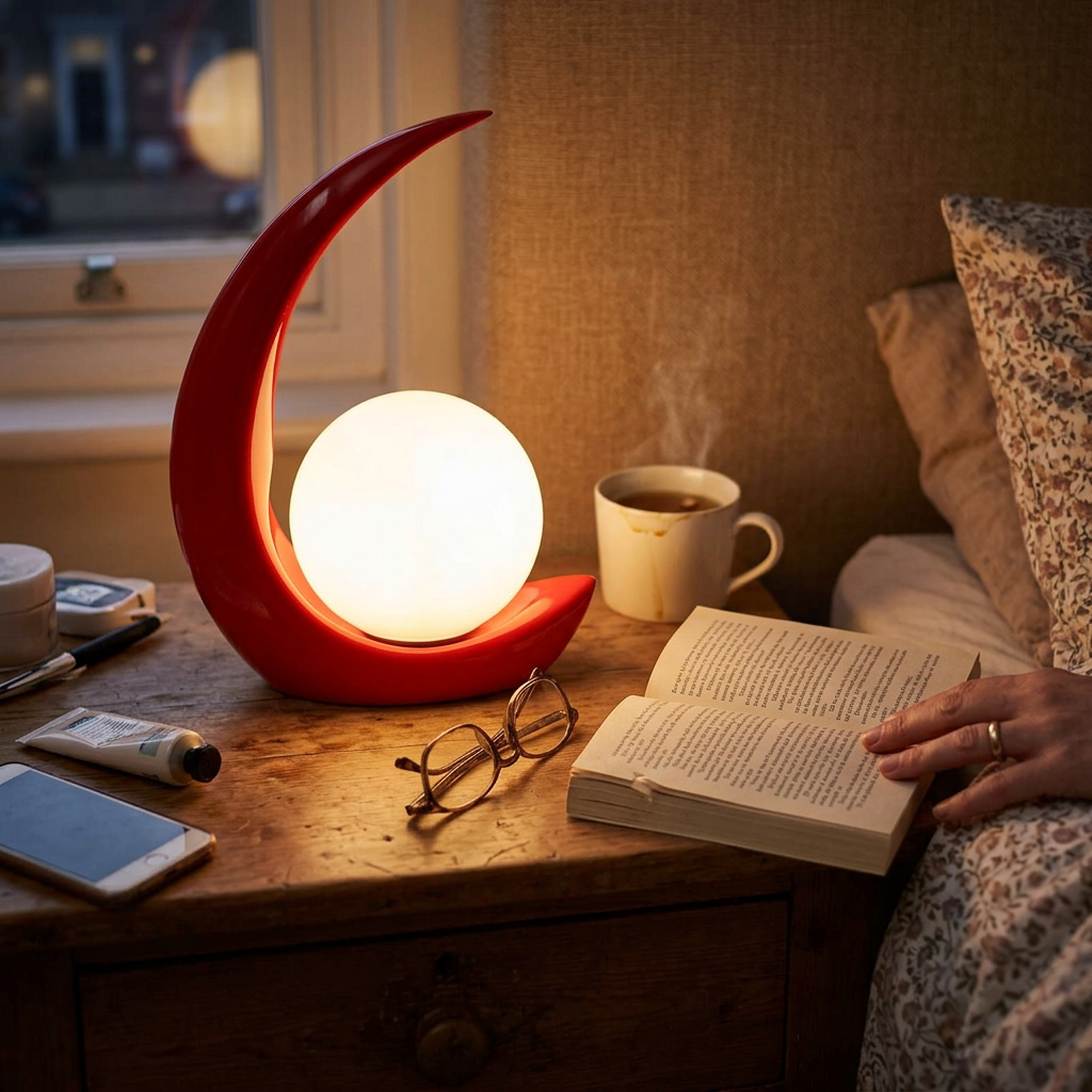 Creative Crescent Night Resin 1-Light Table Lamps