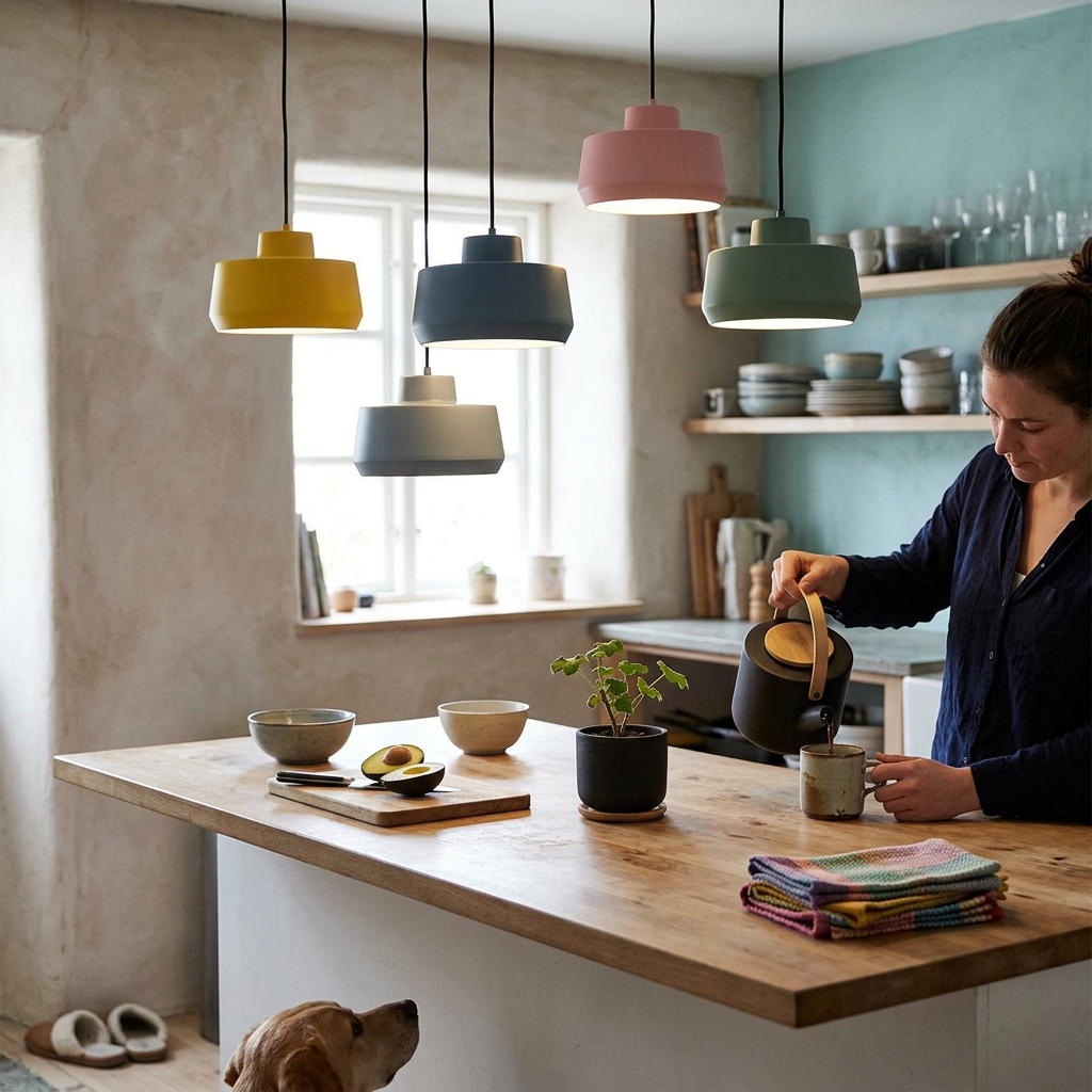 Macaron Candy Jar 1-Light Aluminum Pendant Light