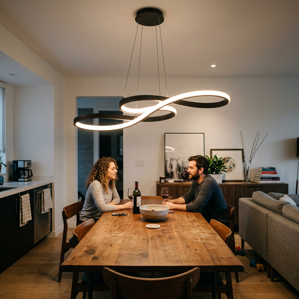 Modern Double-Sided Twist 1-Light LED Chandeliers