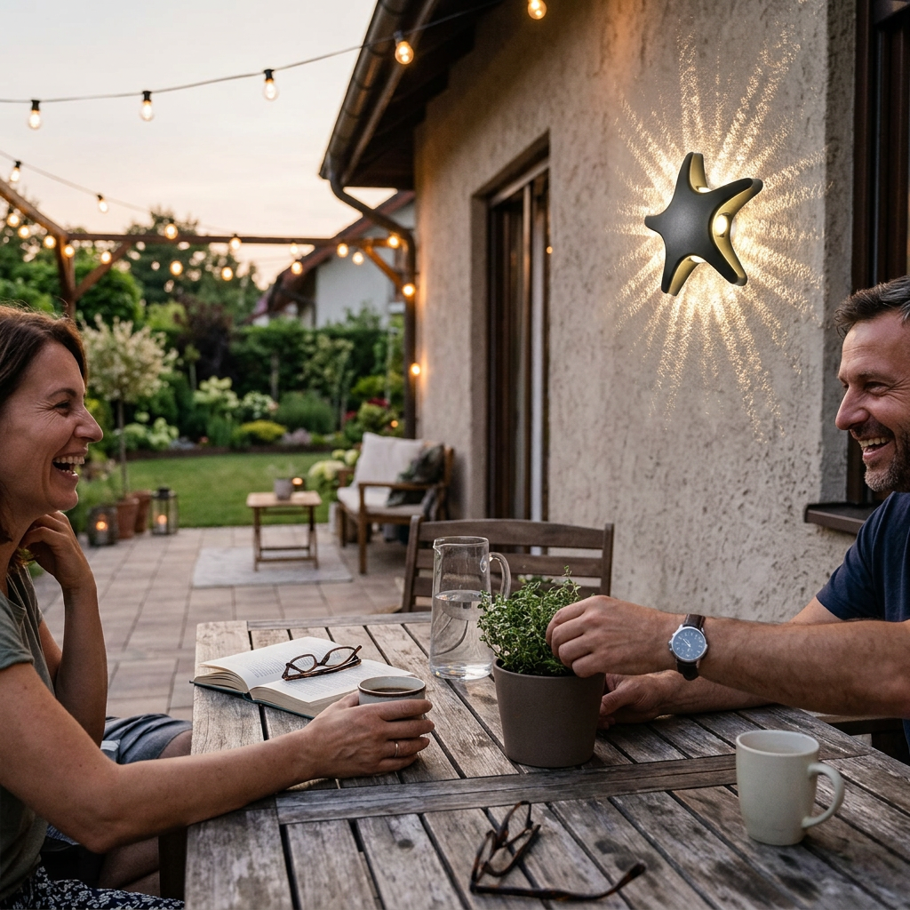 Contemporary Simplicity Aluminum Starfish Design LED Waterproof Wall Sconce Lamp For Outdoor Patio