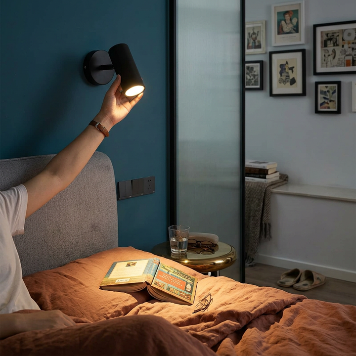 Modern Simplicity Plated Cylindrical Spotlight 1-Light Reading Wall Sconce Lamp