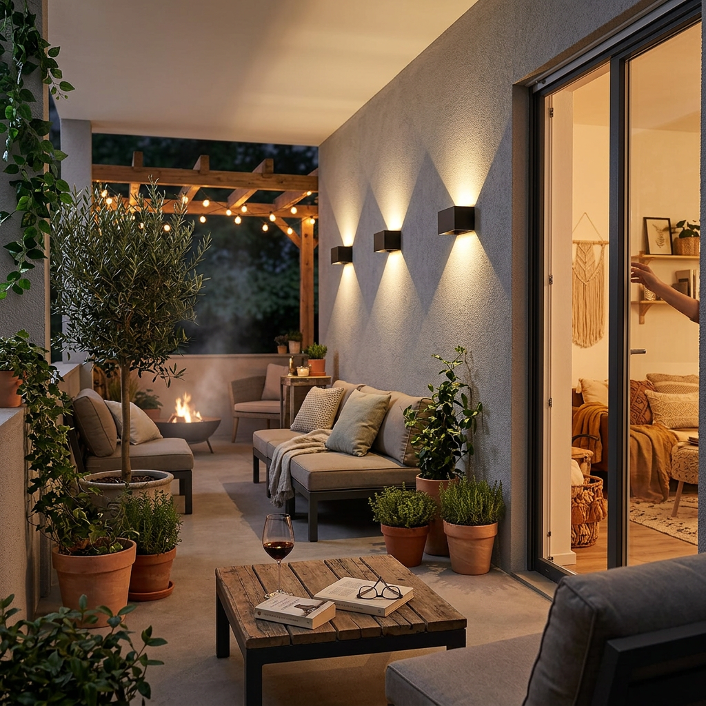 Modern Outdoor Waterproof Rectangular LED Up and Down Illuminated Outdoor Wall Sconce Lamp